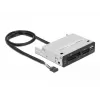 Lector de tarjetas DeLOCK 91708 USB 2.0 interno negro gris CF SD MicroSD