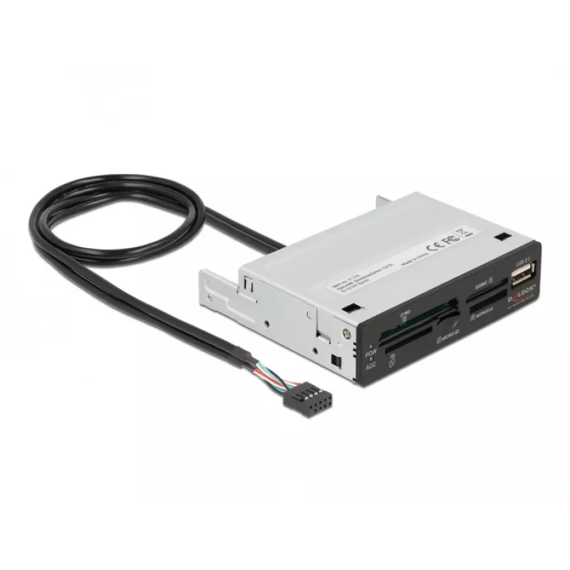 Lector de tarjetas DeLOCK 91708 USB 2.0 interno negro gris CF SD MicroSD