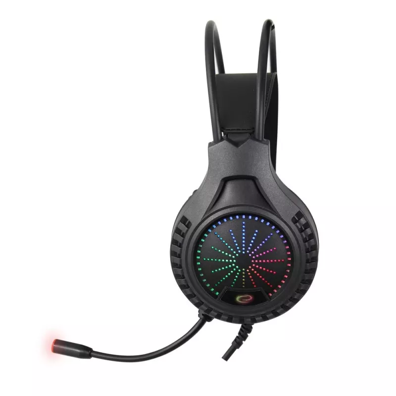 Esperanza EGH5000 Aviator auriculares gaming con micrófono, sonido envolvente virtual 5.1, USB 2.0, 32 Ω, control de volumen, negros