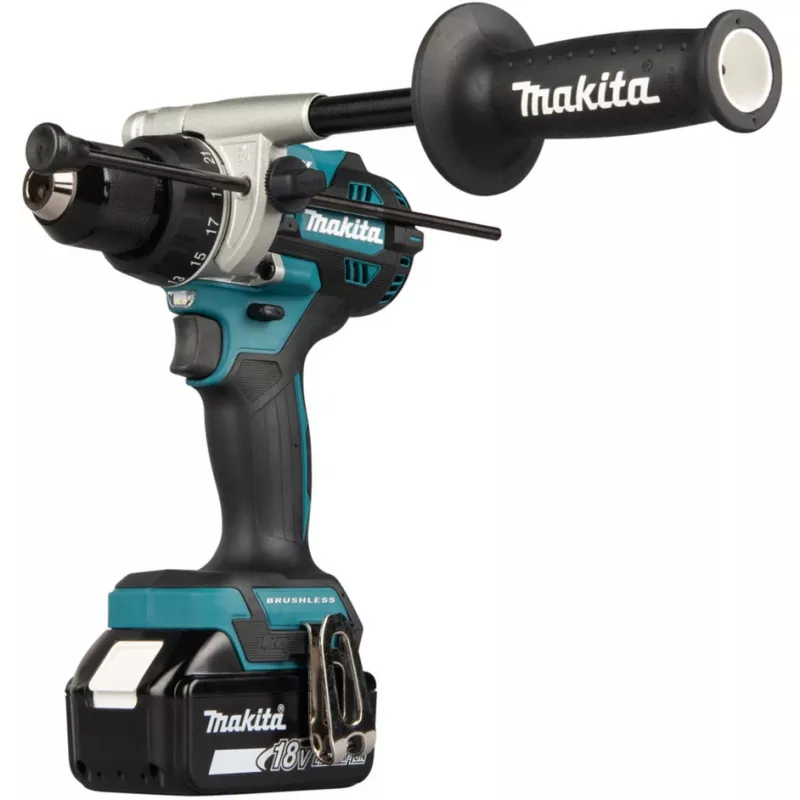 Taladro atornillador de impacto a batería DHP492RTJ, 18V (azul/negro, 2 baterías de litio-ion 5,0Ah, MAKPAC Gr.2)