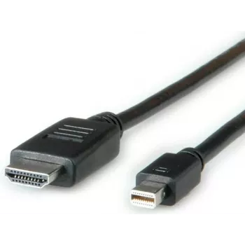 ROLINE - cable de vídeo/audio - DisplayPort / HDMI - 30 AWG - Mini DisplayPort (M) - HDMI, 19 pines (M) - 4,5 m - apantallado - negro (11.04.5793)