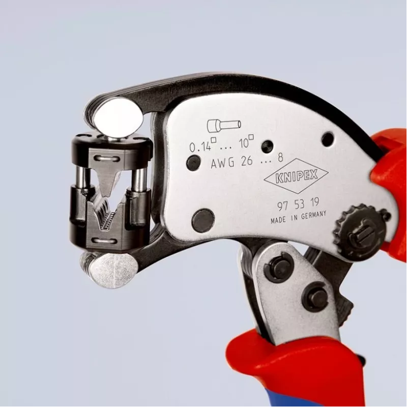 KNIPEX Twistor T alicate de crimpar autoajustable, alicate de crimpar para terminales