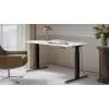 Escritorio con regulación eléctrica de altura cama meble MOON LONG 150x80 72–120 cm negro/blanco
