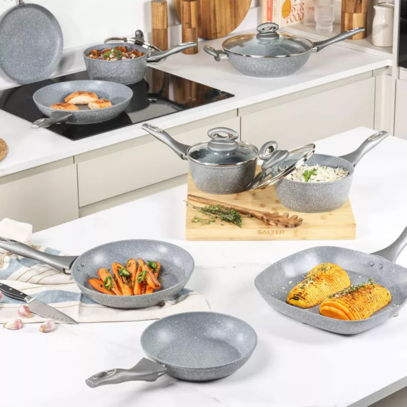 Sartén grill Salter 28 cm antiadherente con recubrimiento de mármol