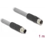 Cable de sensor/actuador DeLOCK 1 m RST M12 gris 80537