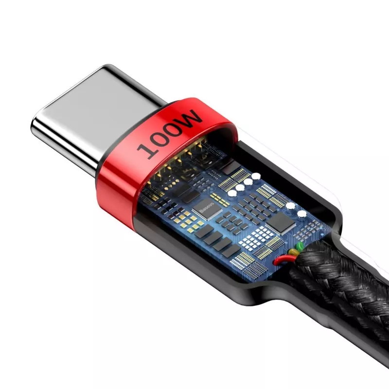 Baseus Cafule PD2.0 100W cable USB a Type-C de carga rápida (20V 5A) 2m rojo+negro