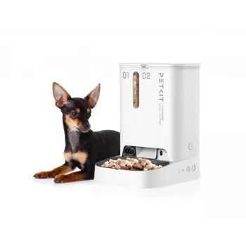 Comedero y bebedero automático doble PETKIT YUMSHARE P591 — carcasa de ABS, blanco, universal para perros y gatos