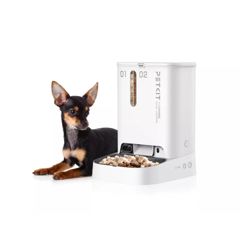 Comedero y bebedero automático doble PETKIT YUMSHARE P591 — carcasa de ABS, blanco, universal para perros y gatos
