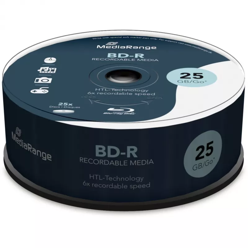BD-R virgen MediaRange MR514 25 GB 25 uds.