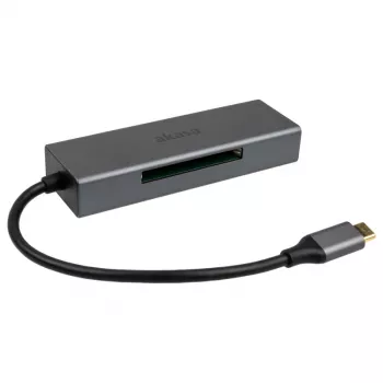 Lector de tarjetas Akasa AK-CR-09BK USB 2.0 Type-C gris