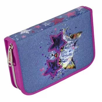 Hama Crazy Cat 00139125 Estuche lleno, azul/rosa