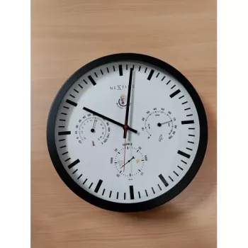 NeXtime Reloj 2635zw Estación meteorológica, Ø34 cm, pared, negro