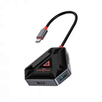 Hub USB-C SBOX HEXAGON 6 en 1 con HDMI y Ethernet, Type-C blanco