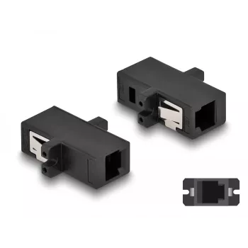 Acoplador de fibra óptica DeLOCK conector hembra MTRJ a conector hembra MTRJ negro