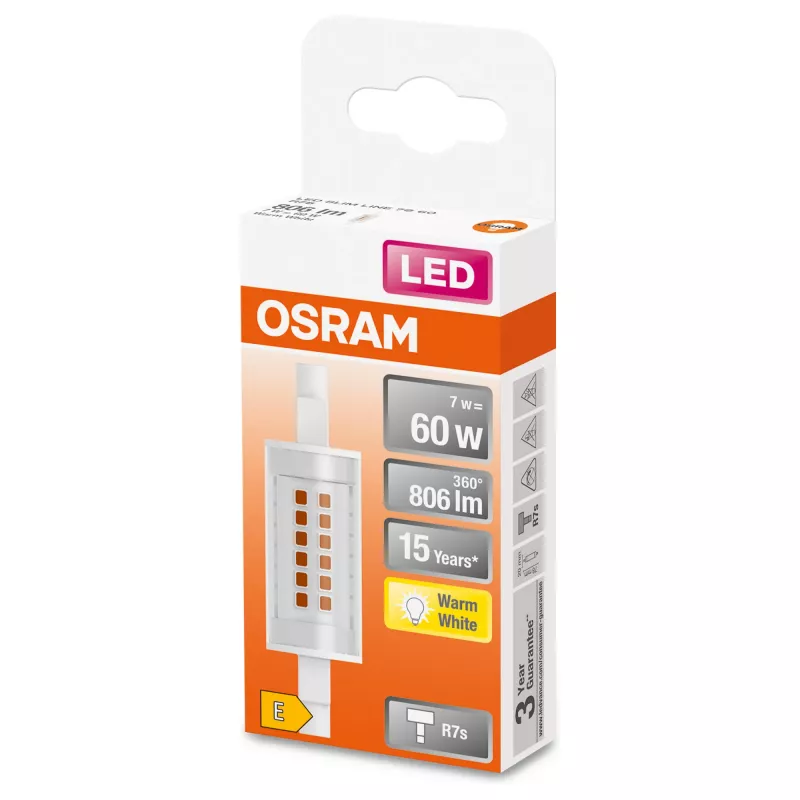 LEDvance Osram schlank LINE lámpara LED R7s 7 W 806 lm 2700 K (blanco cálido)