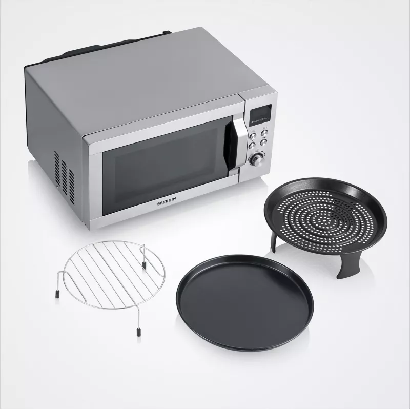 Microondas combinado SEVERIN MW 7918, de sobremesa, 25 l, 900 W, indicador LED, plateado