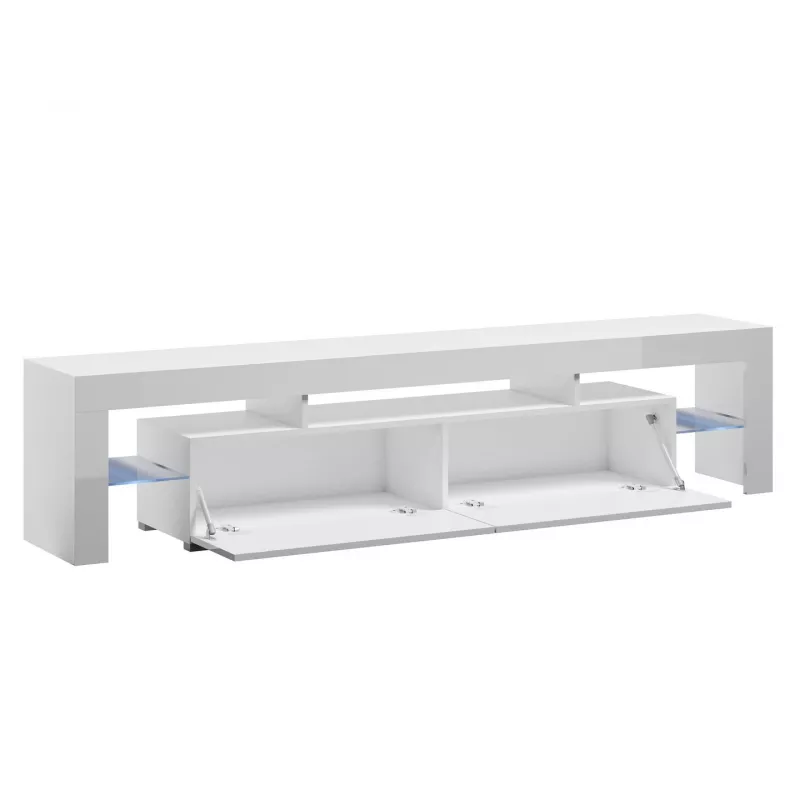 Cama Meble TORO 200 mueble de TV, gris/blanco brillo