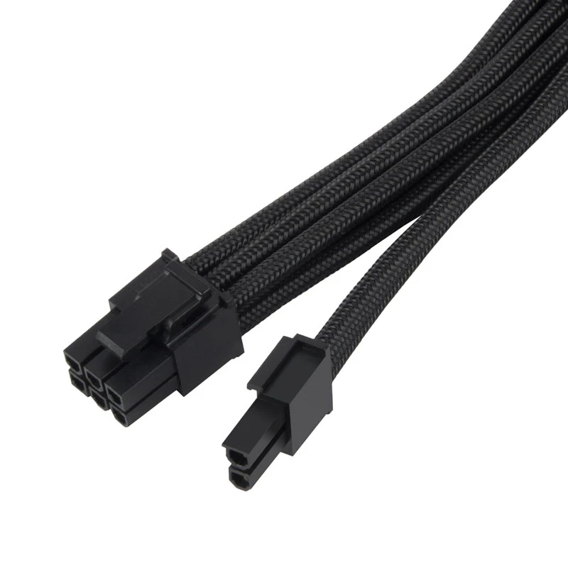 SilverStone PP07E - Cable de extensión de alimentación - PCIe Power de 8 pines (6+2) (M) a PCIe Power de 8 pines (H) - 30 cm - Negro (SST-PP07E-
