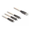 Cable USB DeLOCK 1,2 m USB 2.0 USB A USB C/Micro-USB B/Lightning transparente
