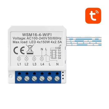 Módulo de interruptor inteligente Avatto WSM16-W4 Tuya Wi-Fi para el control remoto de circuitos eléctricos