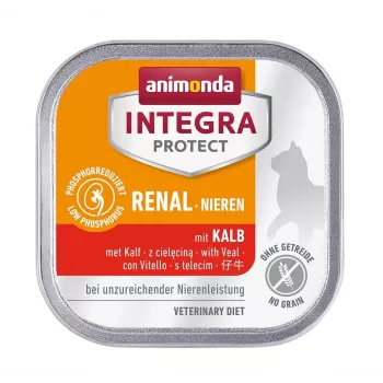 Comida húmeda para gatos animonda Integra Protect ternera 100 g — para gatos adultos, sin cereales y sin soja, para alergias alimentarias