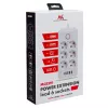 Regleta de enchufes MACLEAN MCE391 W — 6 tomas, 4×USB-A + 1×USB-C, cable de 3 m, 110–240 V, 2500 W, blanca