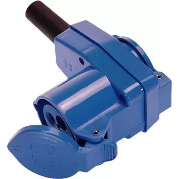 Conector hembra CEE acodado 250 V 16 A con toma Schuko integrada AS Schwabe 60474