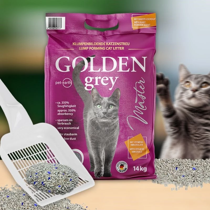 GOLDEN Gris Master - arena para gatos de bentonita - 7 kg