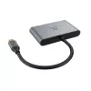 Hub multipuerto Akasa 4 puertos USB-C USB 3.2 Gen 2 con conector macho y puerto de carga rápida - cable - digital/datos