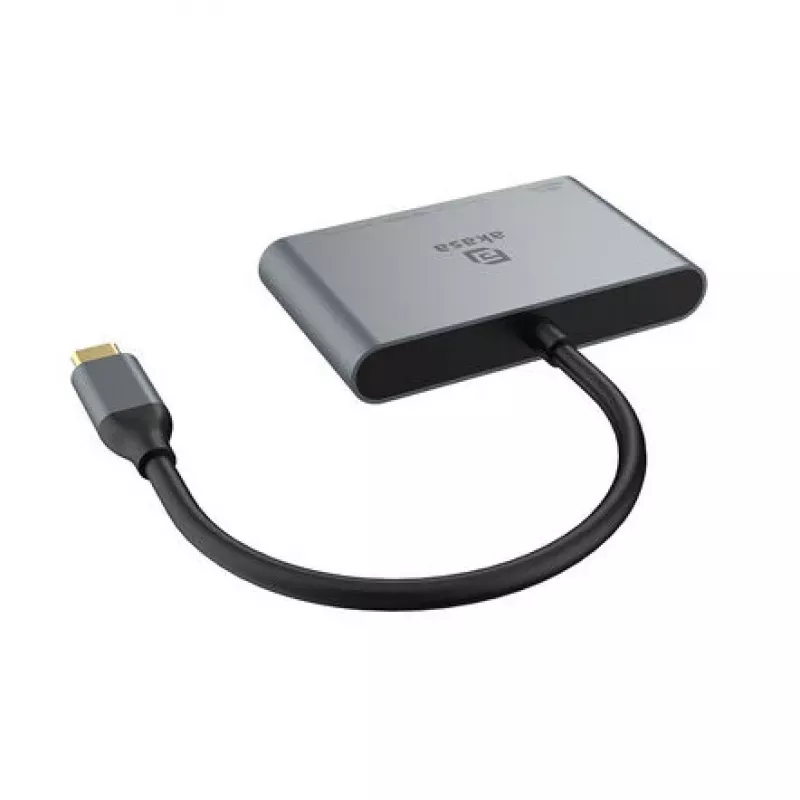 Hub multipuerto Akasa 4 puertos USB-C USB 3.2 Gen 2 con conector macho y puerto de carga rápida - cable - digital/datos