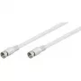Wentronic Goobay cable de conexión SAT, 100% apantallado, blanco, 3,5 m - conector macho F conector macho F (27498)