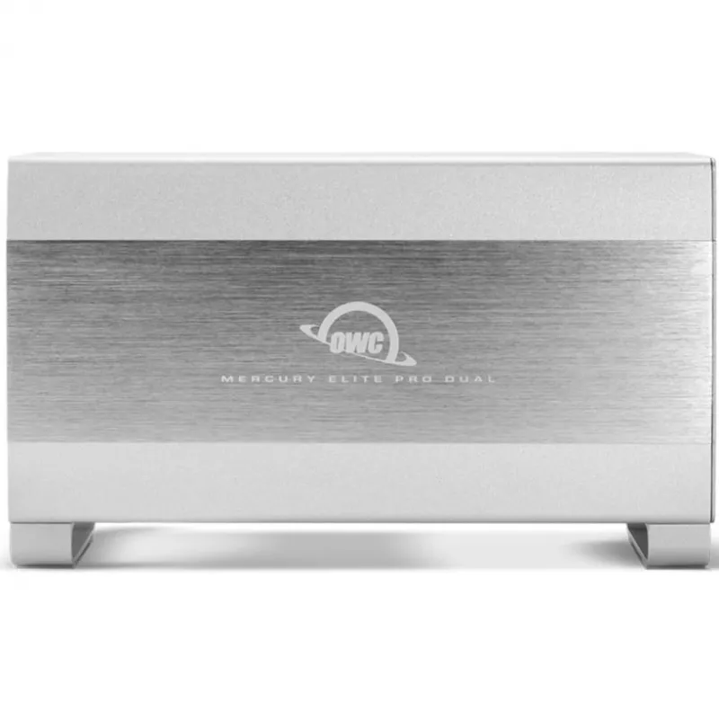OWC Mercury Elite Pro Dual blanco – caja externa para 2 discos SATA de 3,5 pulgadas, RAID 0/1/SPAN, USB Type-B
