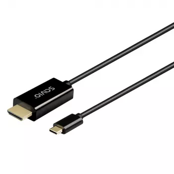 Cable USB-C SAVIO CL-191 2 m — USB-C a USB-C, conector macho a conector macho, Negro, revestimiento de plástico, conductor de cobre