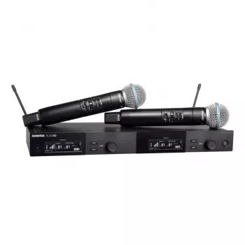 Shure SLXD24DE/B58-G59 – sistema digital inalámbrico dual con dos transmisores/micrófonos de mano (470 – 514 MHz)