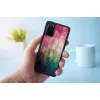 Funda para móvil iKins para Samsung Galaxy S20+ — diseño de flores acuáticas, negro