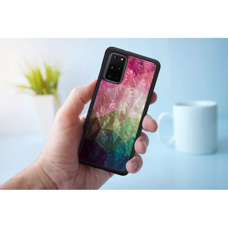 Funda para móvil iKins para Samsung Galaxy S20+ — diseño de flores acuáticas, negro