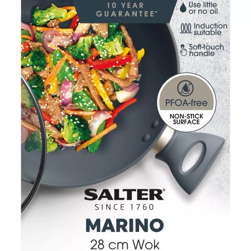 Wok Salter BW12267EU7 28 cm antiadherente, apto para inducción