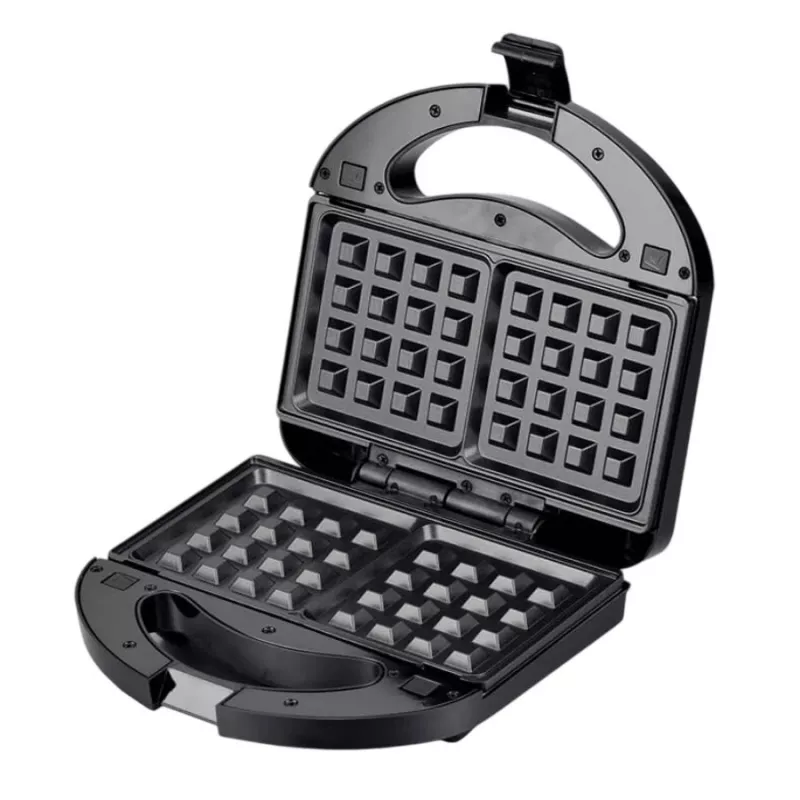 Tostadora sandwichera Maestro MR-709 3en1 750W — prensa para sándwiches, placas de parrilla y gofres, blanca