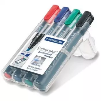 Rotulador Staedtler Lumocolor 350 WP4 4 uds. negro azul verde rojo