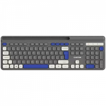 Teclado inalámbrico CANYON HKB-W03 gris – diseño compacto, funciona con pilas AAA, modelo CNS-HKBW03DG