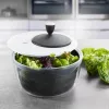 Centrifugadora de ensaladas GEFU Rotare con manivela, capacidad 3 L, carcasa de plástico, negro/blanco, apta para lavavajillas