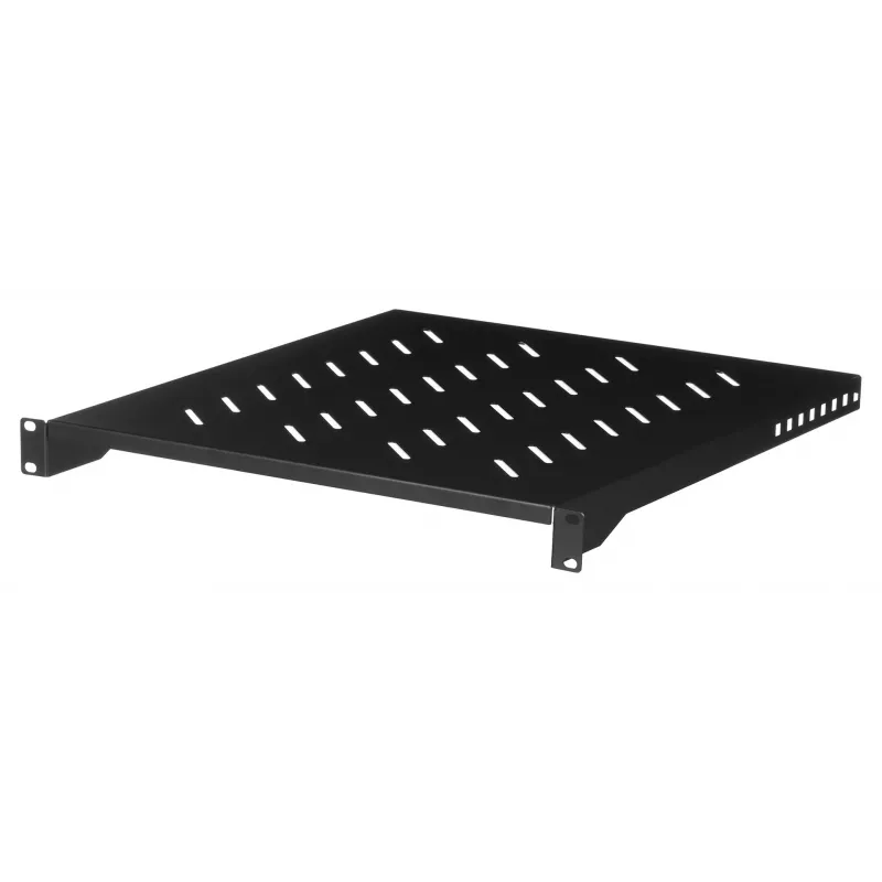Lanberg AK-1005-B bandeja fija de 19 pulgadas, 1U, 483x500 mm, para armarios de 800 mm, 25 kg, negra
