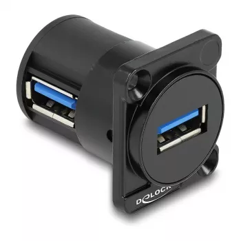 DeLOCK módulo tipo D USB 2.0 Type-A conector hembra a conector hembra 90° en ángulo