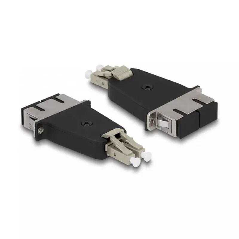 Acoplador híbrido de fibra óptica DeLOCK LC dúplex macho a SC dúplex hembra beige