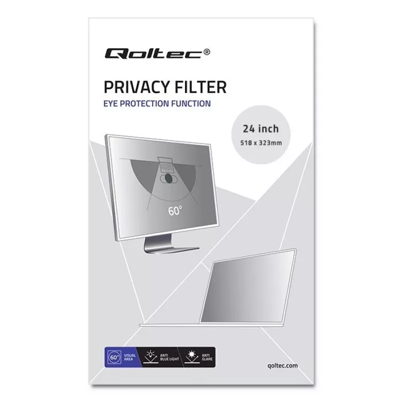 Filtro de privacidad Qoltec 51061 para monitor de 61 cm (24