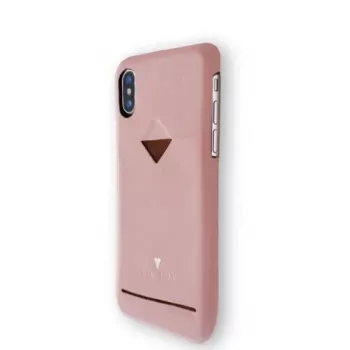 Funda trasera VixFox para iPhone XSMAX con compartimento para tarjetas, rosa