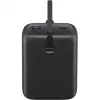 Batería externa 20.000 mAh, cable USB-C integrado de 13 cm, 30 vatios (negro, 20 Ah, 1x USB-A, 2x USB-C, PD, QC)