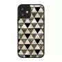 Funda protectora iKins para Apple iPhone 12 mini, textura de pirámides, negra