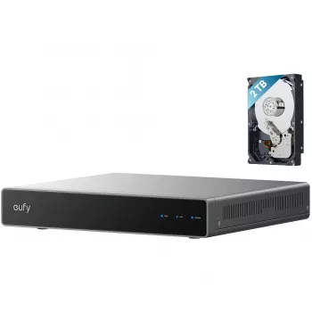 Grabador de vídeo en red Eufy S4 – NVR de 8 canales, 4K (3840x2160), HDD de 2 TB, ampliable a 16 TB, negro/gris