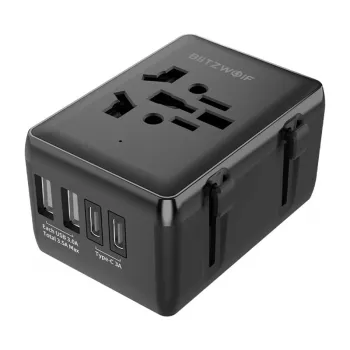 Adaptador de viaje BlitzWolf BW-TA1 4 en 1 con 2× conectores USB PD 20W
